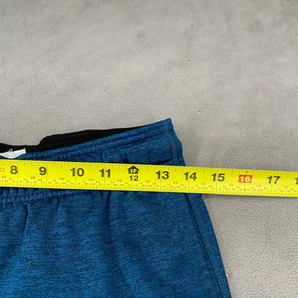AND1 Mens Teal Blue Space Dye Fleece Lined Jogger Sweatpants Small Bungee Hem